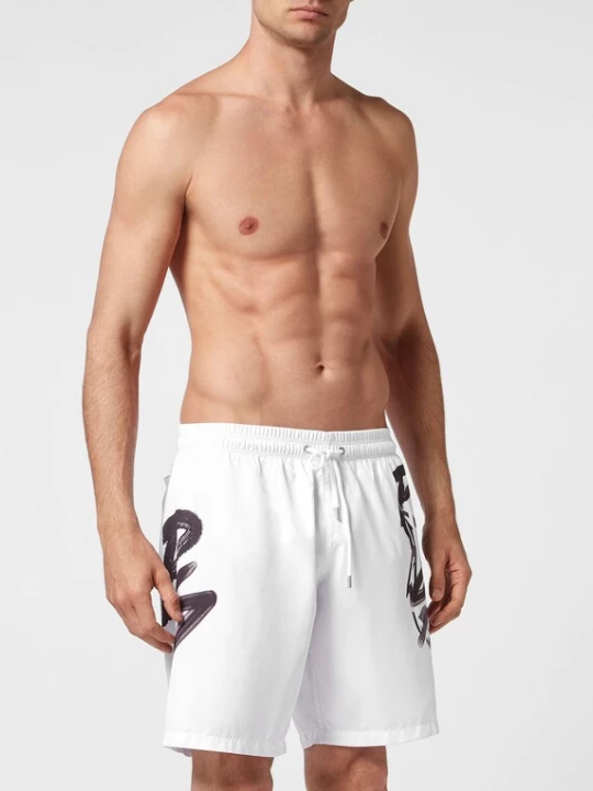 Foto van product Plein Sport Zwemshorts 'Tiger' grijs / zwart / wit