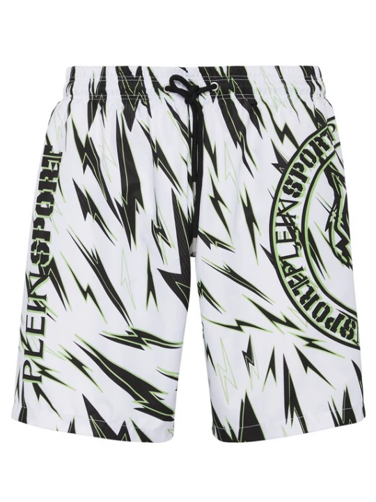 Foto van product Plein Sport Zwemshorts 'Tiger ' groen / wit