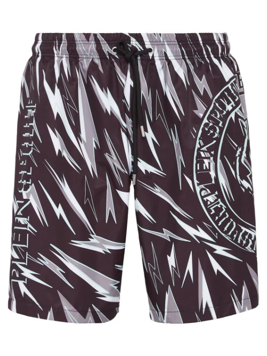 Foto van product Plein Sport Zwemshorts 'Tiger' opaal / grijs / zwart / wit