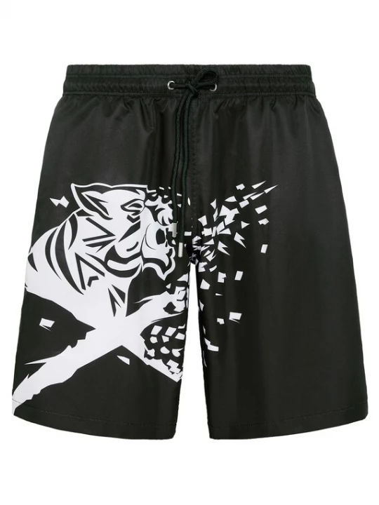 Foto van product Plein Sport Zwemshorts zwart / wit