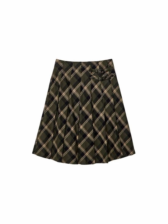 Foto van product Plooirok Stradivarius kaki