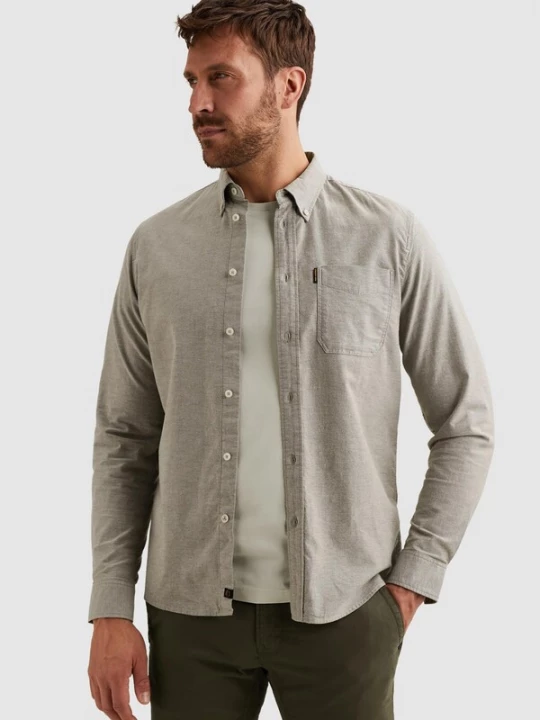 Foto van product PME Legend Overhemd 'Oxford shirt with chest pocket and button-down collar' donkergroen