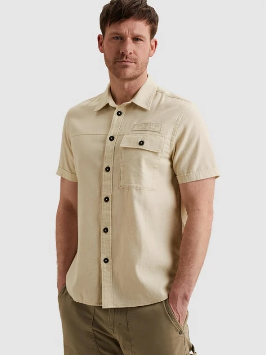 Foto van product PME Legend Overhemd 'Shirt in slub cotton with short sleeves' beige