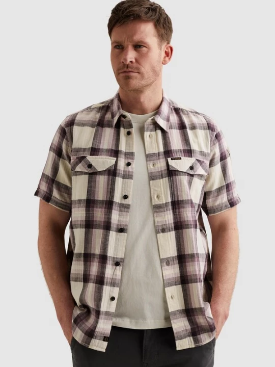Foto van product PME Legend Overhemd 'Shirt with check pattern and chest pockets' lila