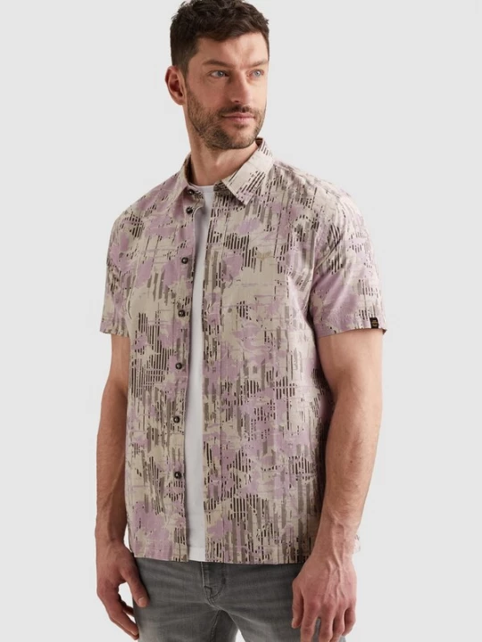 Foto van product PME Legend Overhemd 'Shirt with short sleeves and allover print' pink