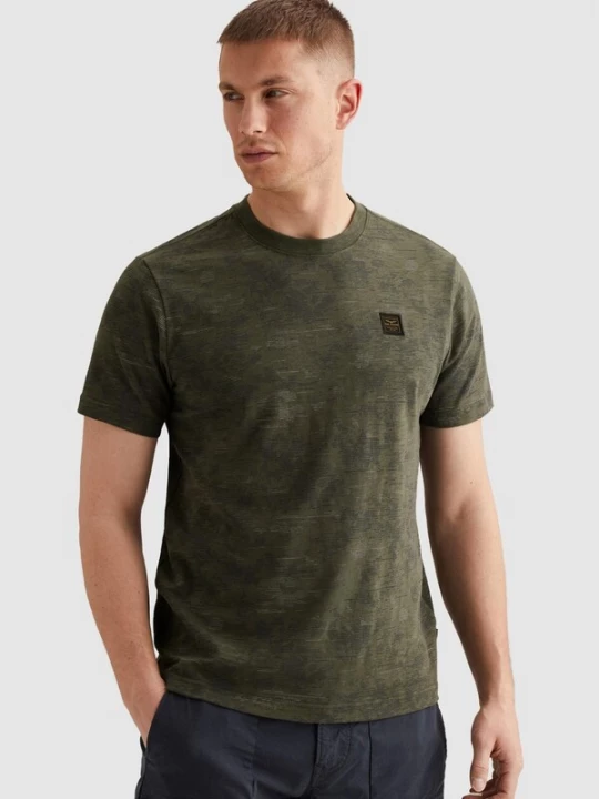 Foto van product PME Legend Shirt 'PME LEGEND - T-shirt in slub cotton with allover print' groen