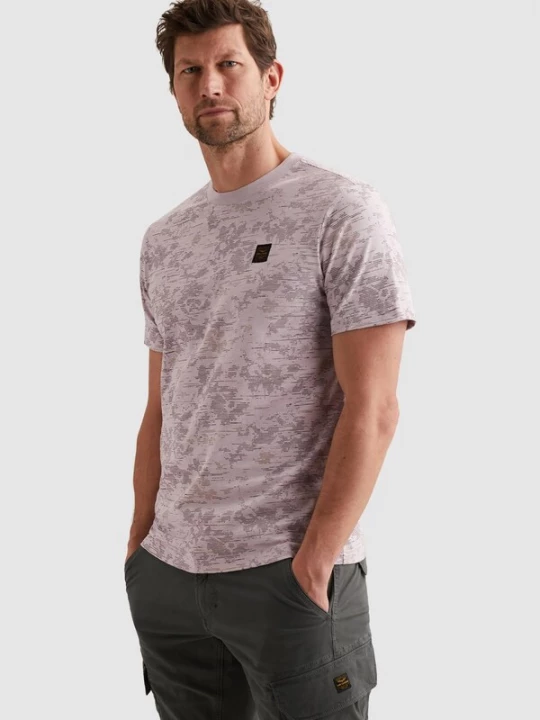 Foto van product PME Legend Shirt 'PME LEGEND - T-shirt in slub cotton with allover print' pink