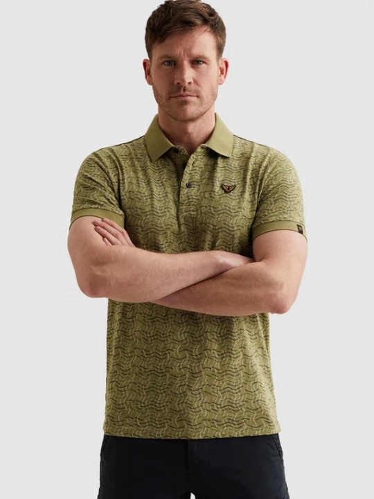 Foto van product PME Legend Shirt 'Polo shirt in 100% cotton with allover print' lichtgroen