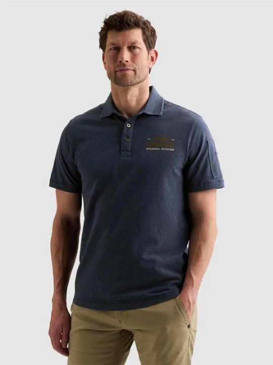 Foto van product PME Legend Shirt 'Polo shirt in 100% cotton with flight pocket' blauw