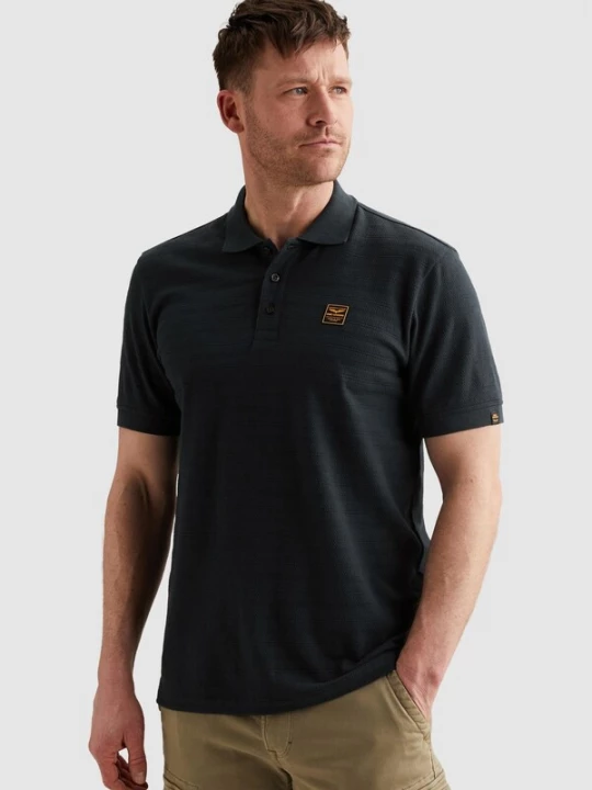 Foto van product PME Legend Shirt 'Polo shirt in jersey with stripe pattern' donkerblauw
