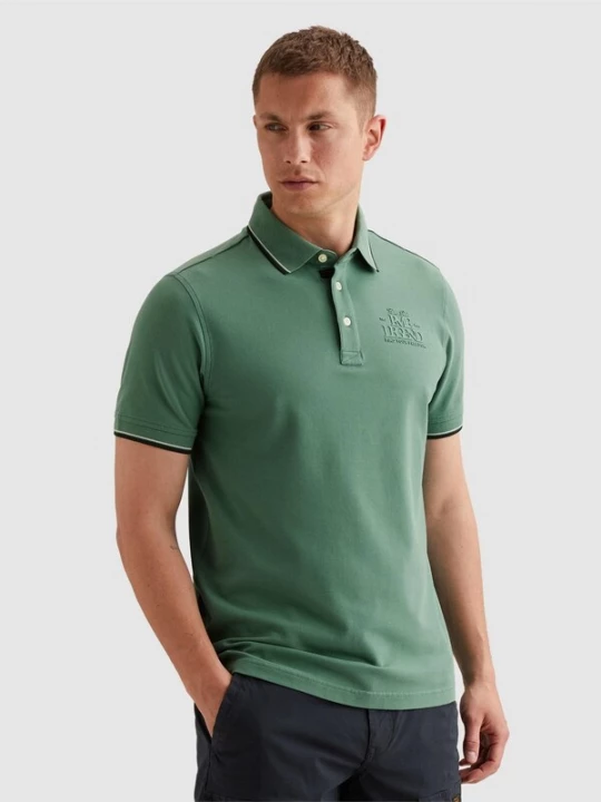Foto van product PME Legend Shirt 'Polo shirt in piqué with artwork' groen