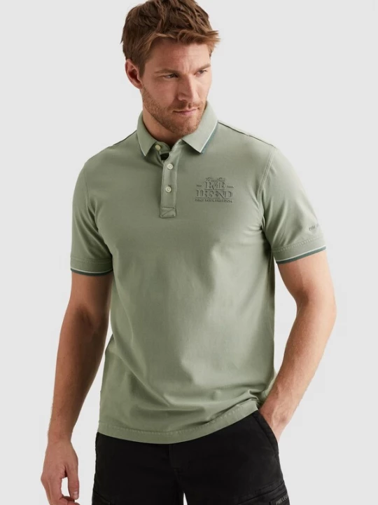 Foto van product PME Legend Shirt 'Polo shirt in piqué with artwork' groen