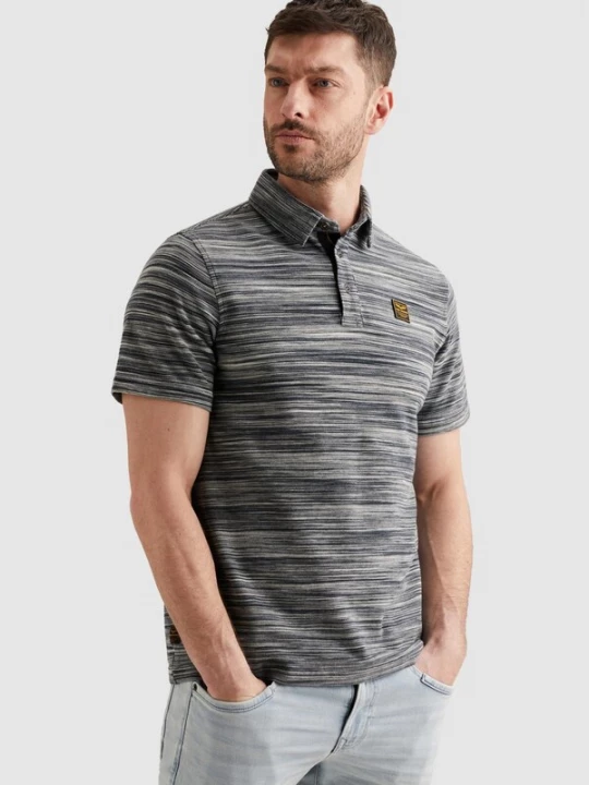 Foto van product PME Legend Shirt 'Polo shirt in piqué with stripe pattern' donkerblauw