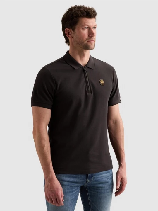 Foto van product PME Legend Shirt 'Polo shirt in piqué with zipper closure' donkergrijs