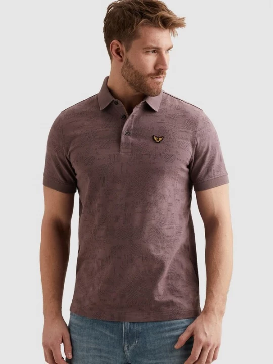 Foto van product PME Legend Shirt 'Polo shirt with allover jacquard pattern' lila