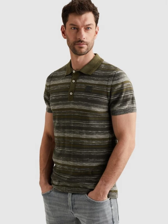 Foto van product PME Legend Shirt 'Polo shirt with color gradient and badge' donkergroen