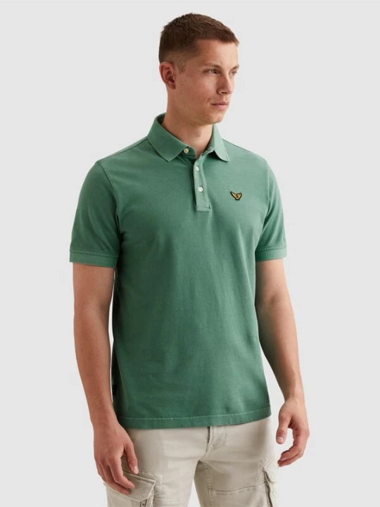 Foto van product PME Legend Shirt 'Polo shirt with garment-dye wash and tailwing logo' zwart