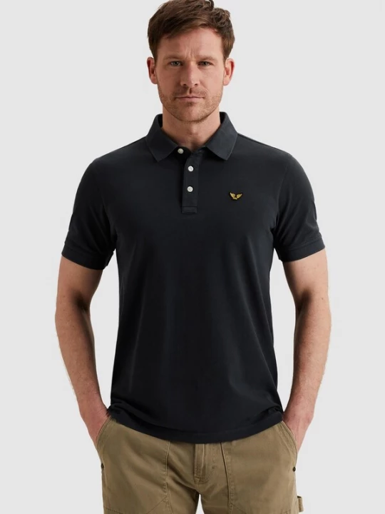 Foto van product PME Legend Shirt 'Polo shirt with garment-dye wash' donkerblauw