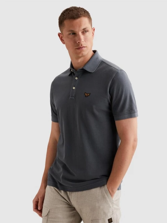Foto van product PME Legend Shirt 'Polo shirt with tailwing logo and garment-dye wash' blauw