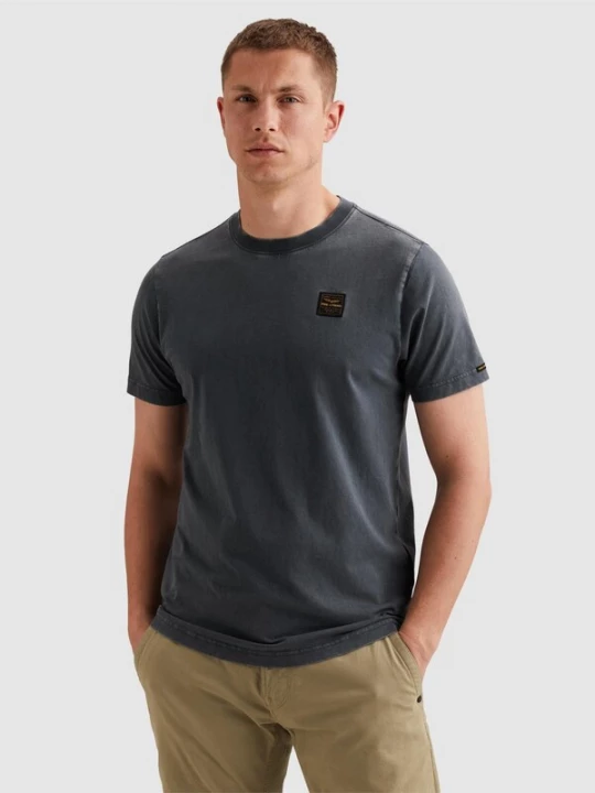 Foto van product PME Legend Shirt 'T-shirt in a cotton blend with garment-dye wash' blauw