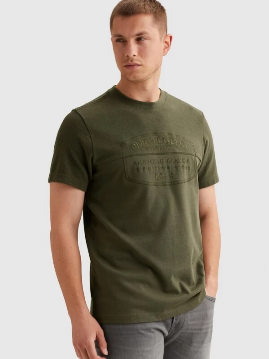 Foto van product PME Legend Shirt 'T-shirt in a material blend with artwork' groen