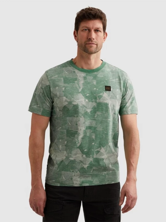 Foto van product PME Legend Shirt 'T-shirt in jersey with allover print' lichtgroen