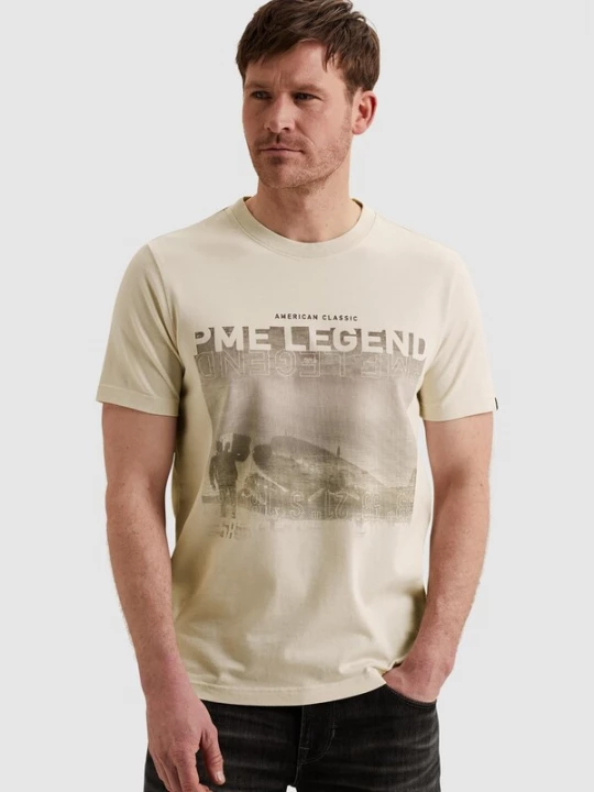 Foto van product PME Legend Shirt 'T-shirt in jersey with artwork on the chest' beige