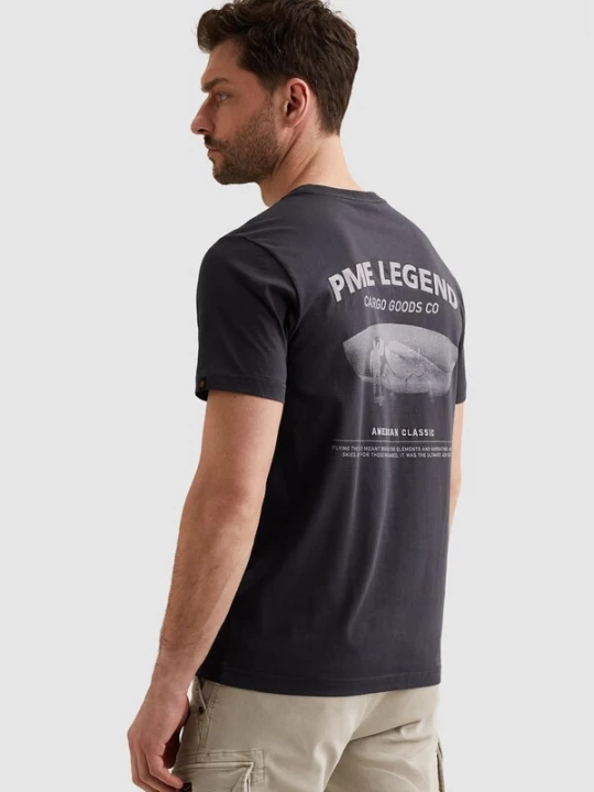 Foto van product PME Legend Shirt 'T-shirt in jersey with back artwork' grijs