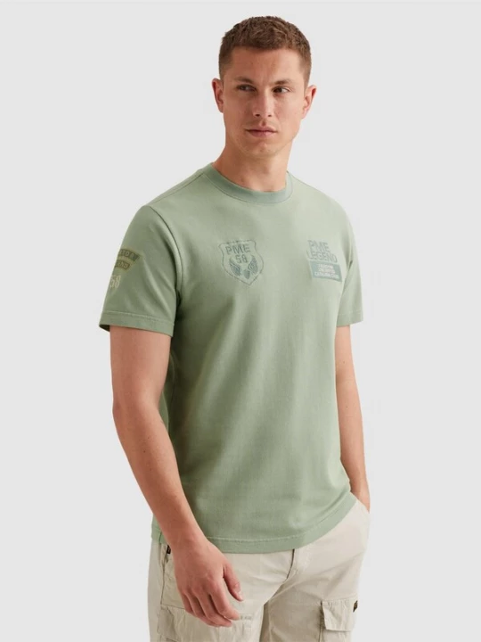 Foto van product PME Legend Shirt 'T-shirt in jersey with multiple badges' groen