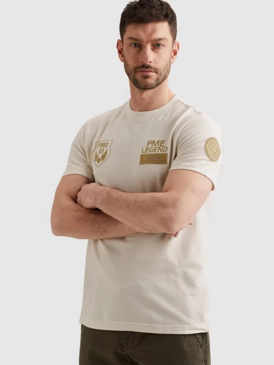 Foto van product PME Legend Shirt 'T-shirt in jersey with multiple badges' wit