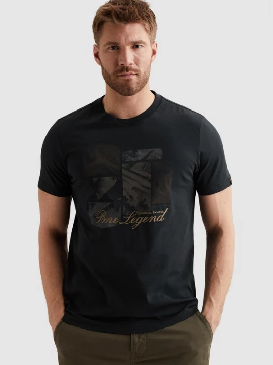 Foto van product PME Legend Shirt 'T-shirt in jersey with rugged artwork' donkerblauw