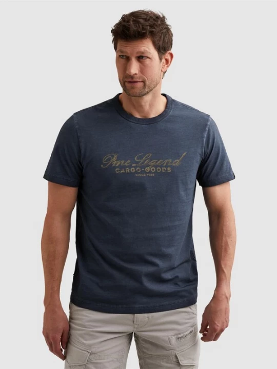 Foto van product PME Legend Shirt 'T-shirt in jersey with rugged artwork on the chest' blauw
