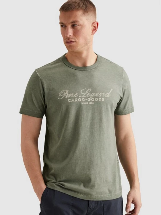 Foto van product PME Legend Shirt 'T-shirt in jersey with rugged artwork on the chest' groen
