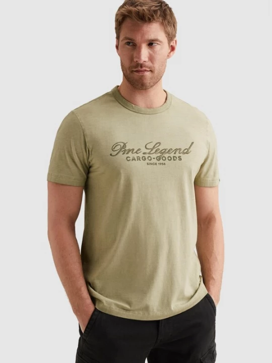 Foto van product PME Legend Shirt 'T-shirt in jersey with rugged artwork on the chest' lichtgroen