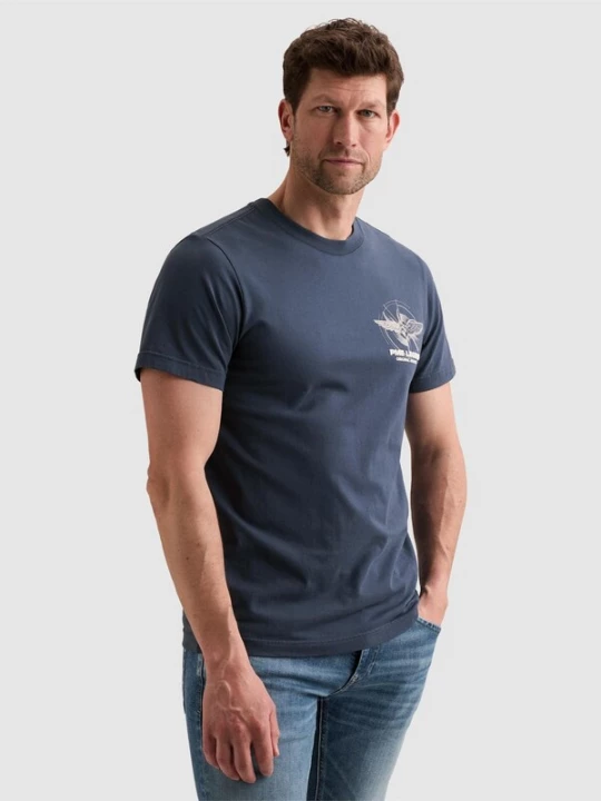 Foto van product PME Legend Shirt 'T-shirt in jersey with small artwork on the chest' blauw