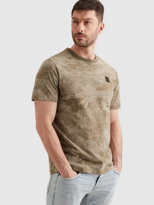 Foto van product PME Legend Shirt 'T-shirt in soft jersey with allover print' olijfgroen