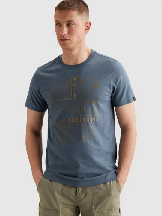 Foto van product PME Legend Shirt 'T-shirt with cargo artwork' donkerblauw