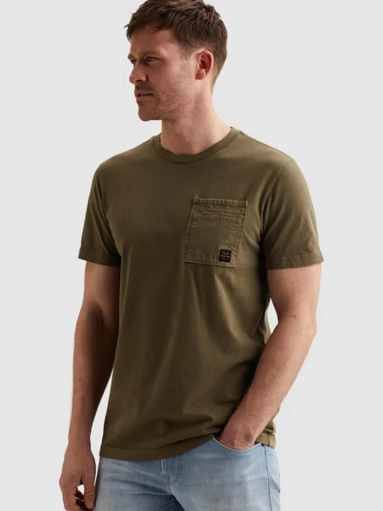 Foto van product PME Legend Shirt 'T-shirt with cargo chest pocket' olijfgroen