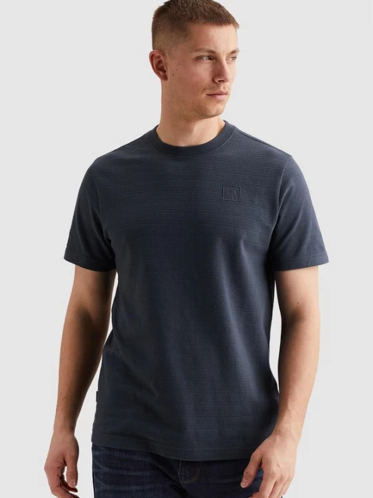 Foto van product PME Legend Shirt 'T-shirt with jacquard stripe pattern' smoky blue
