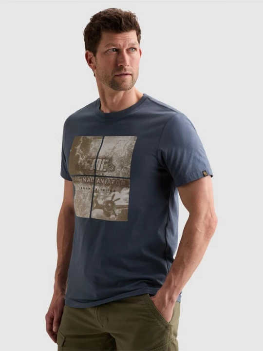 Foto van product PME Legend Shirt 'T-shirt with large artwork on the chest' blauw