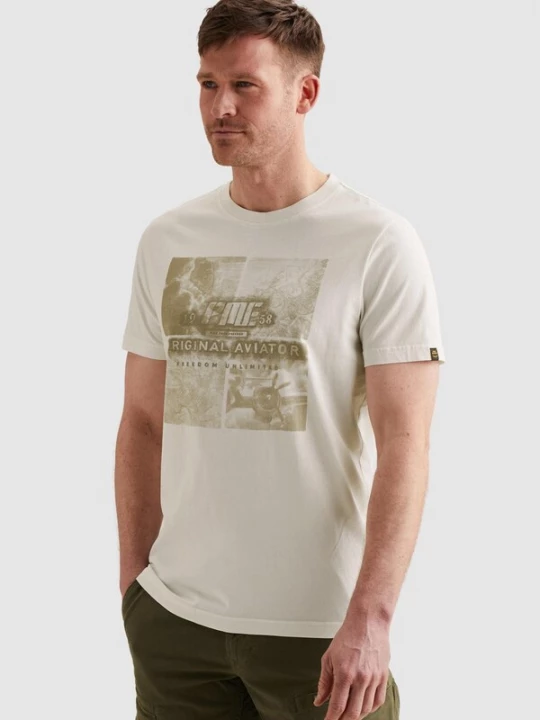 Foto van product PME Legend Shirt 'T-shirt with large artwork on the chest' wit