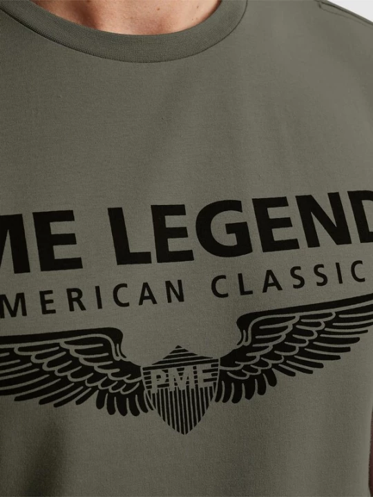 Foto van product PME Legend Shirt 'T-shirt with logo' donkergroen