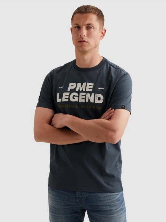 Foto van product PME Legend Shirt 'T-shirt with rugged artwork on the chest' blauw