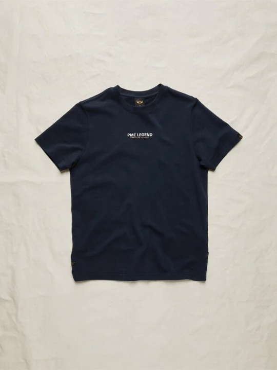 Foto van product PME Legend Shirt 'T-shirt with small artwork and waffle texture' donkerblauw