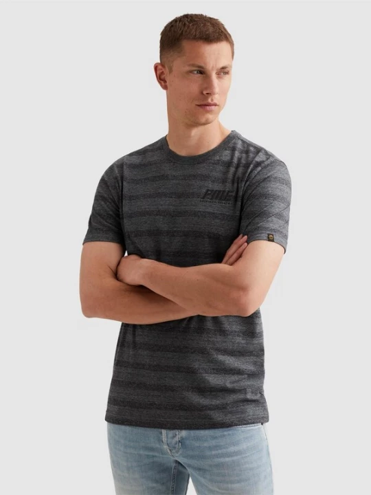 Foto van product PME Legend Shirt 'T-shirt with tonal stripe pattern' blauw