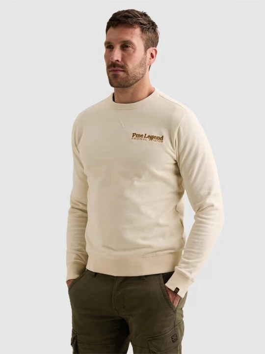 Foto van product PME Legend Sweatshirt 'Sweatshirt in peached fleece with artwork' beige