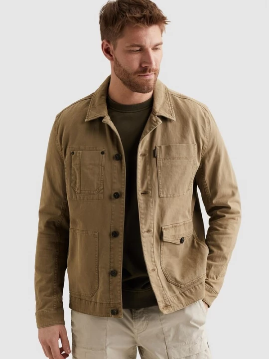 Foto van product PME Legend Tussenjas 'Worker jacket with stitch detailing' donkerbeige
