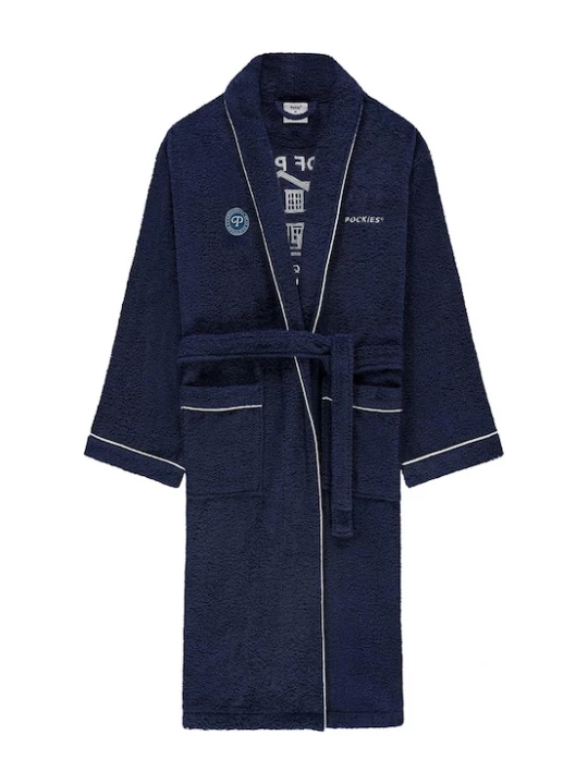 Foto van product Pockies Badjas lang navy / wit