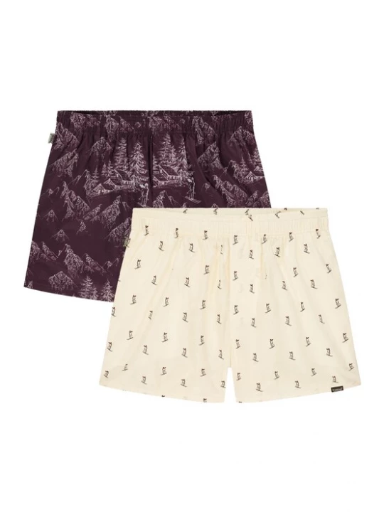 Foto van product Pockies Boxershorts 'Cabin' bruin / wit