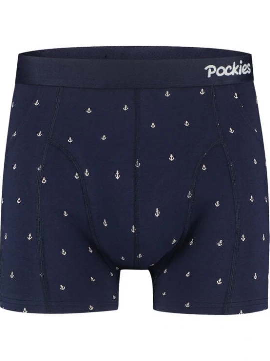 Foto van product Pockies Boxershorts donkerblauw / offwhite